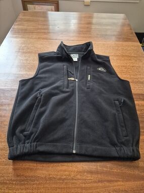 Drake Black Fleece Vest with Zip Pockets Size Large